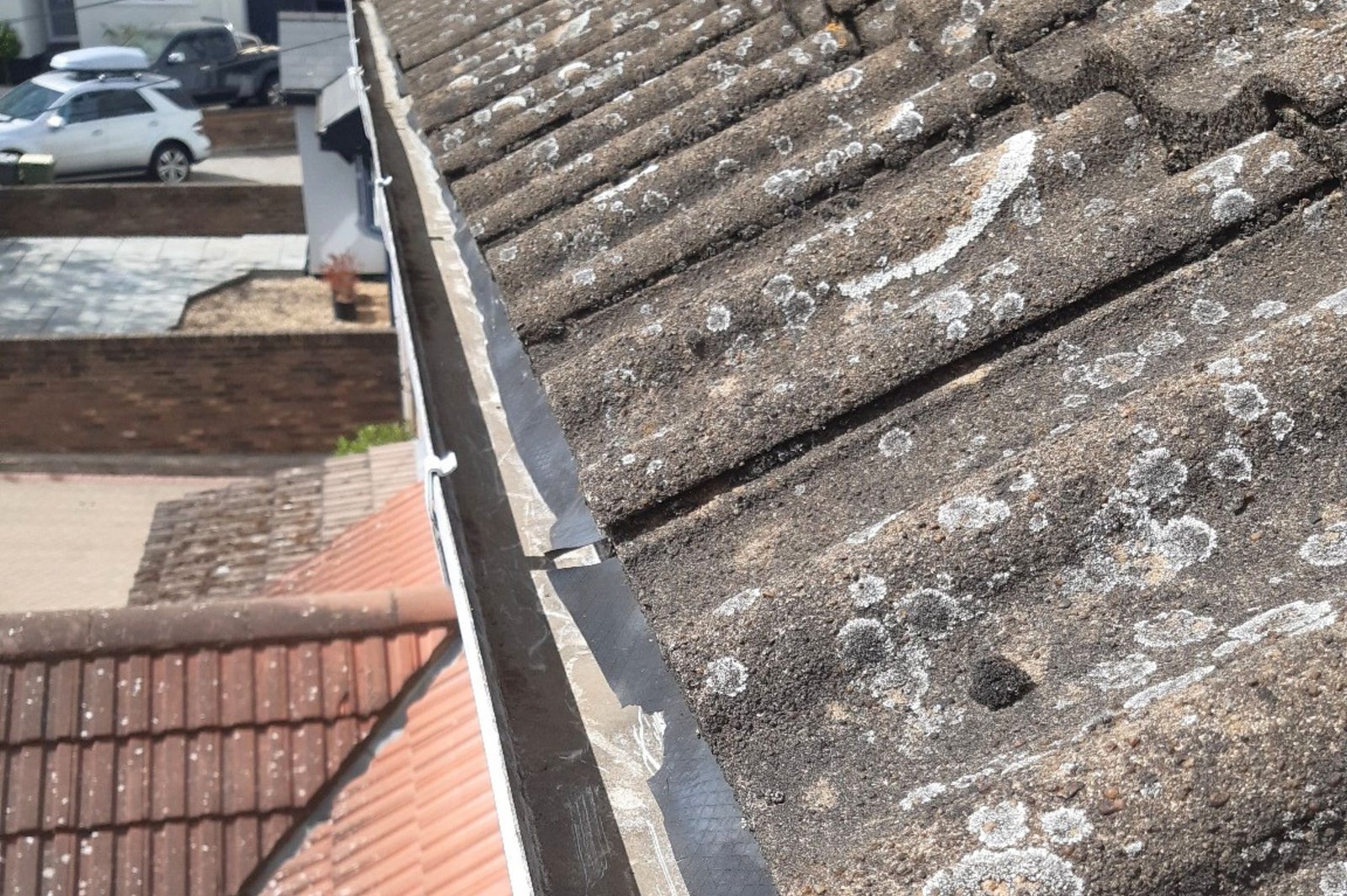 Gutter cleared of moss and debris after gutter clearance in Rayleigh